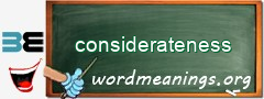 WordMeaning blackboard for considerateness